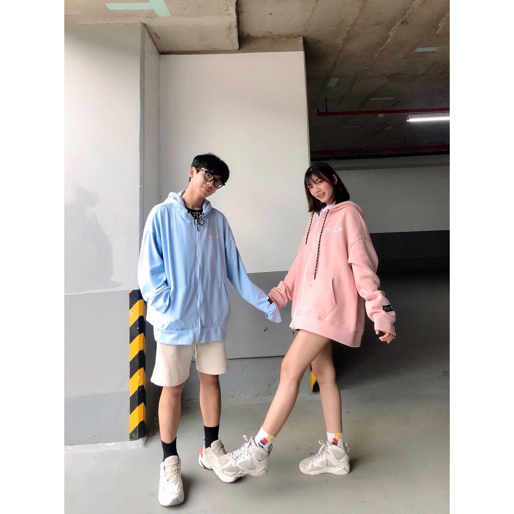 Áo khoác, áo hoodie dây kéo unisex nỉ ngoại Big Logo A phối họa tiết streetstyle năng động thời trang học đường