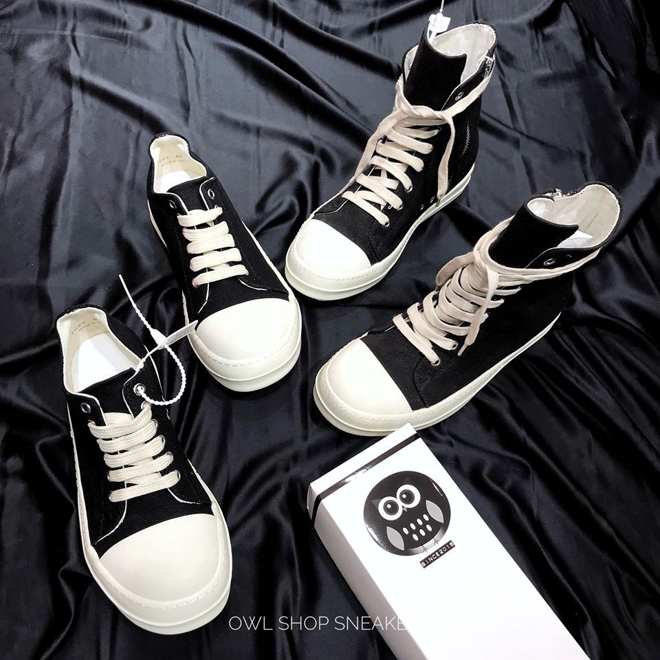 [ HIGH QUALITY + ẢNH THẬT ] Giày Rick Owens ( R.O  ) chất lượng 1 1 vải canvas dày dặn đế thơm mùi sữa