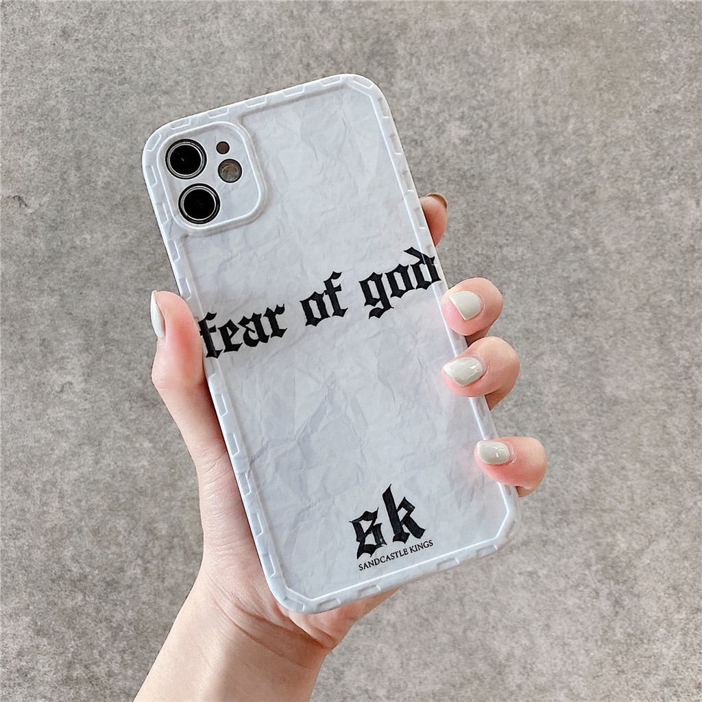 Ốp Điện Thoại Nhựa Mềm In Chữ Fear of god Cho iPhone13 12 11PRO MAX 7/8plus X/XS XR XMAX