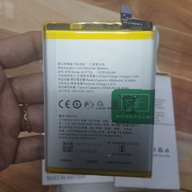 Pin Realme 5 5i 5s c3 c3i c11 c20 c21 C25S BLP729 BLP793 BLP771 REALME 6I BAQE 5000mAh