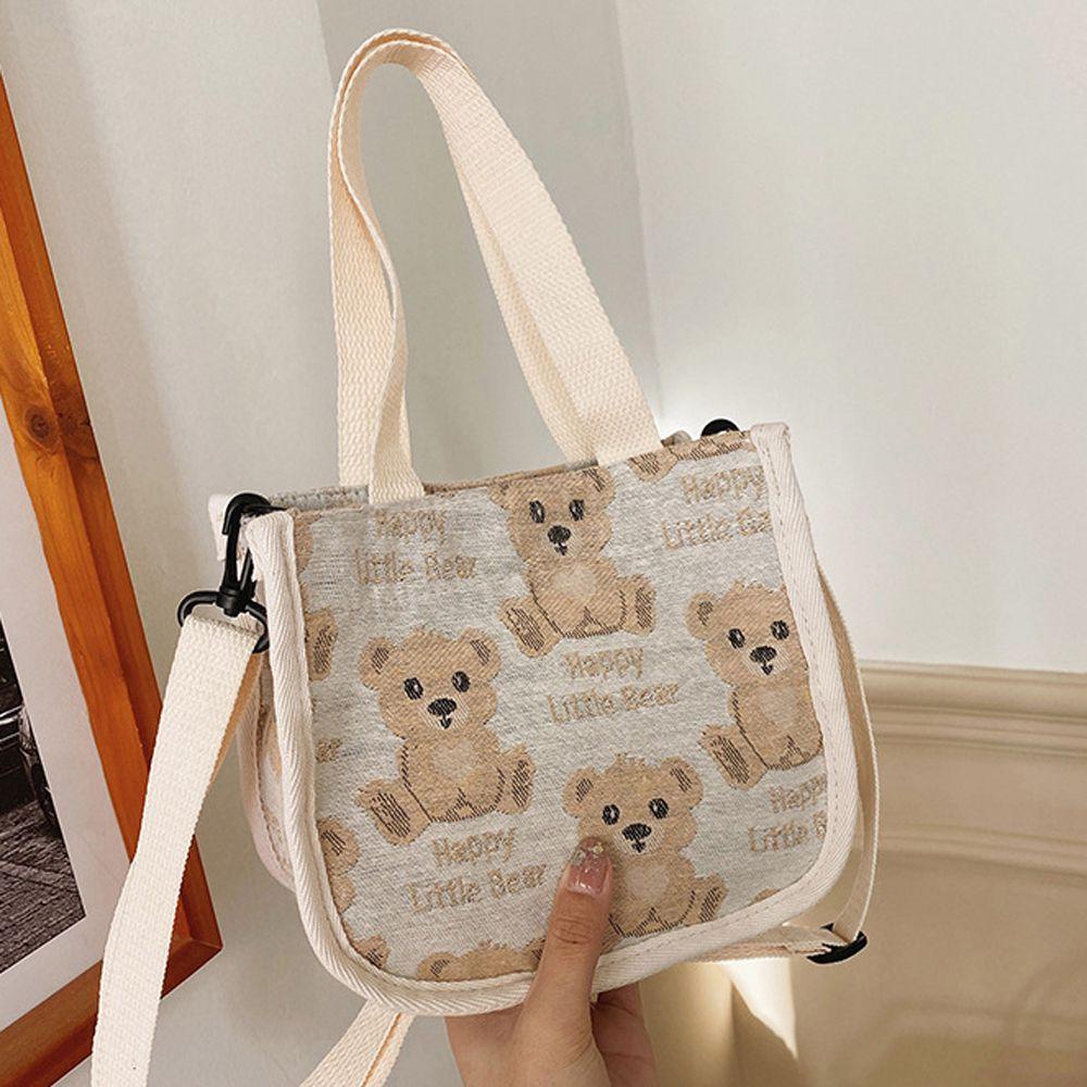 LILYES Túi Xách Du Lịch Đeo Vai Hình Vuông Hoạ Tiết Hoạt Hình Xinh Xắn Dành Cho Nữ