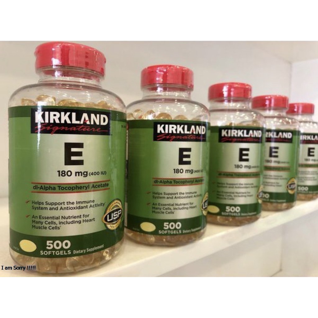 [CHÍNH HÃNG] Vitamin E 400 IU 500 Viên kirkland của Mỹ Đẹp da, làm chậm lão hóa