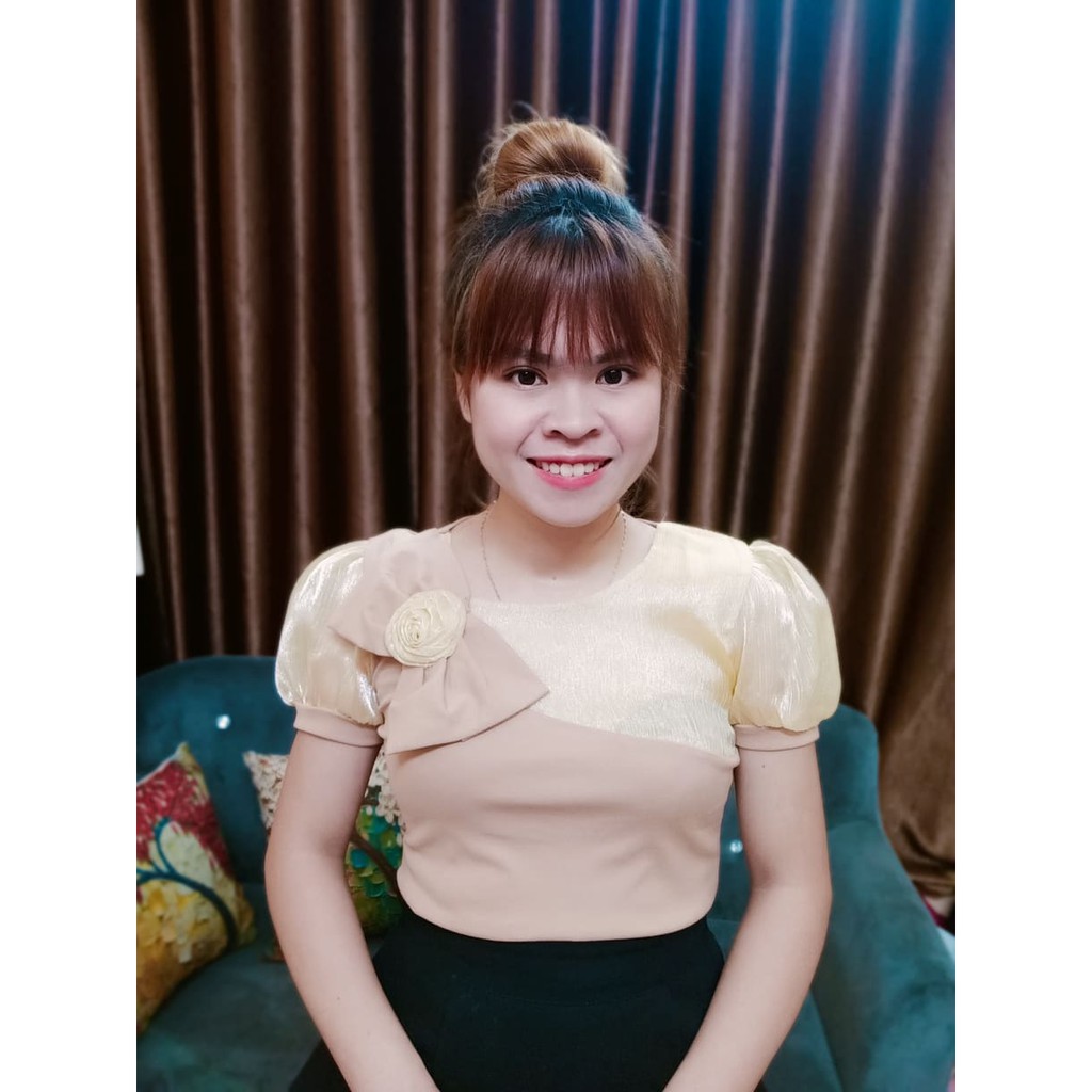 Áo kiểu nơ ngực ngắn tay dáng ôm, Áo thun kiểu cổ nơ tôn dáng vải cotton co giãn AT02 - phamtrangredep shop