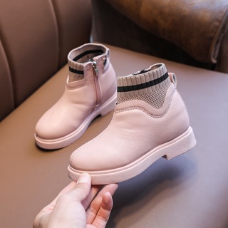 Giày boot cổ len lót lông cho bé gái