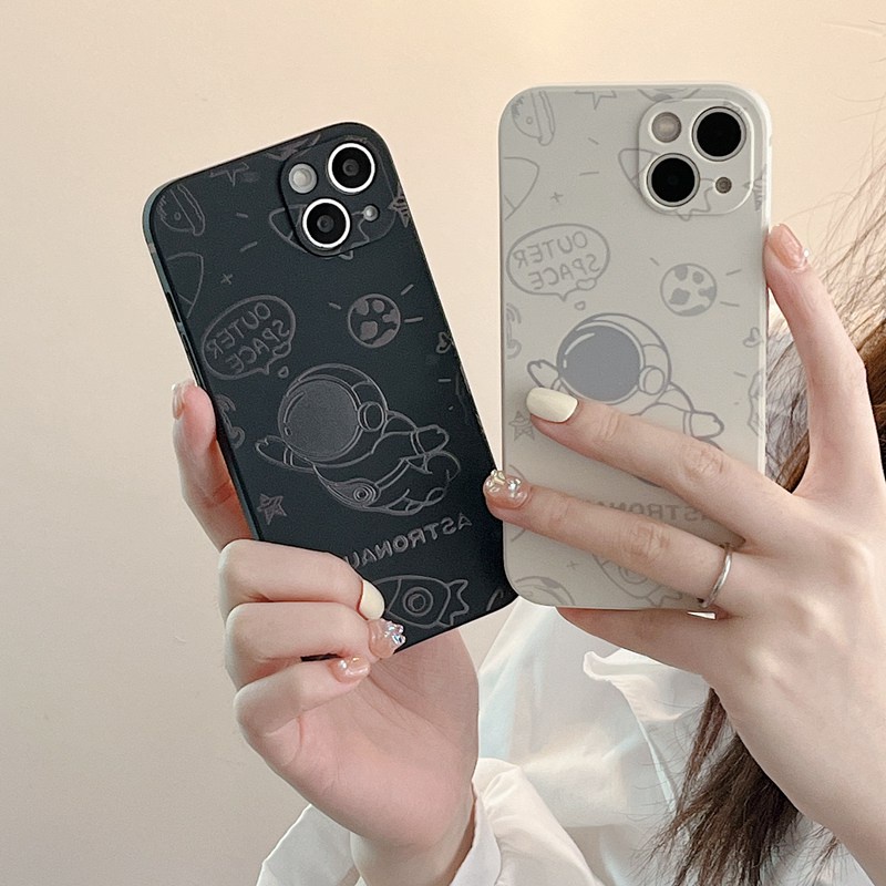Vỏ silicon phi hành gia bay màu đen Samsung S10 S20 Plus Ultra S21 Plus A02 A02S A03S A12 A20 A30 A50 A30S A50S A21S A32 A51 A71 A52 A72 A81 A22 Vỏ vỏ