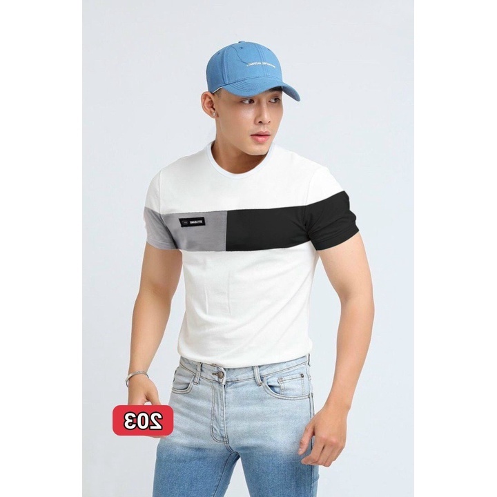 Áo Thun Nam trắng Cổ Tròn in họa tiết Cao Cấp ( nhiều màu) Tay Ngắn, chất cotton mềm mại Lady-Hn Store88 203