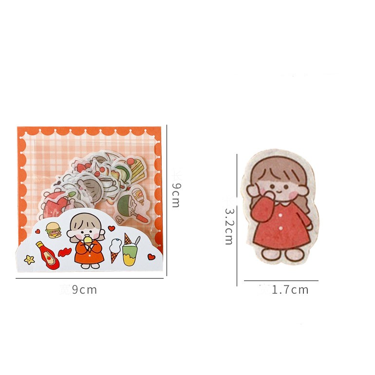 Sticker Mini Gói 40 Hình Dán Sổ, Book Mark Trang Trí Đa Năng Hình Bé Trai Bé Gái Cute