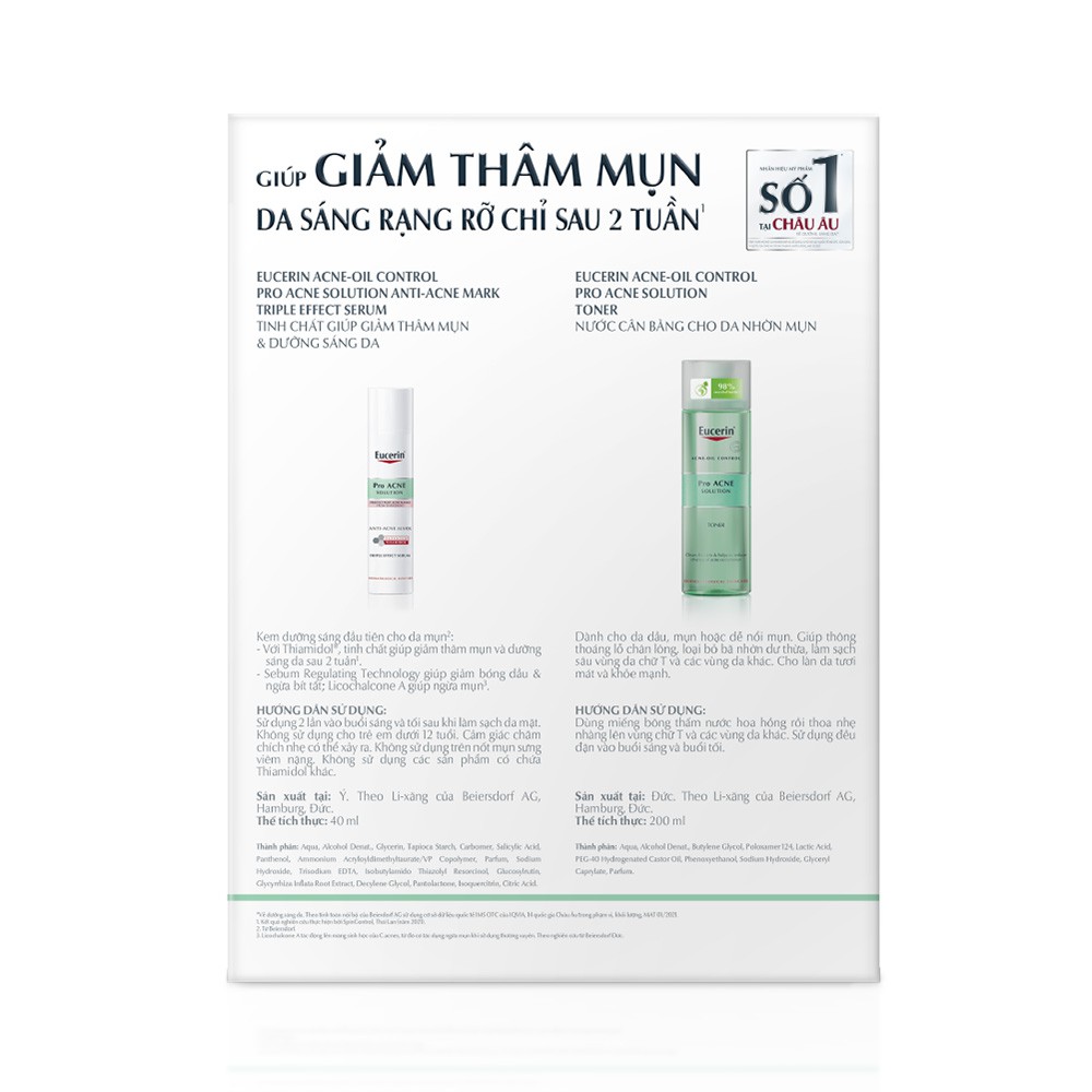 Tinh chất giảm thâm mụn & dưỡng sáng Eucerin Pro Acne Triple Effect Serum 40ml
