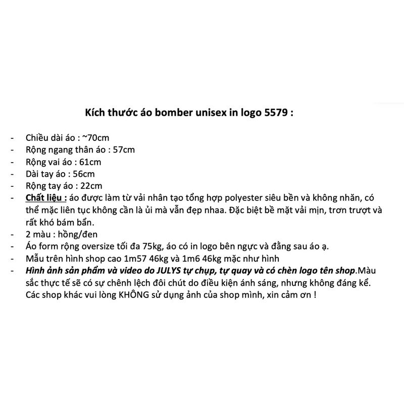 Áo BOMBER in logo 5579