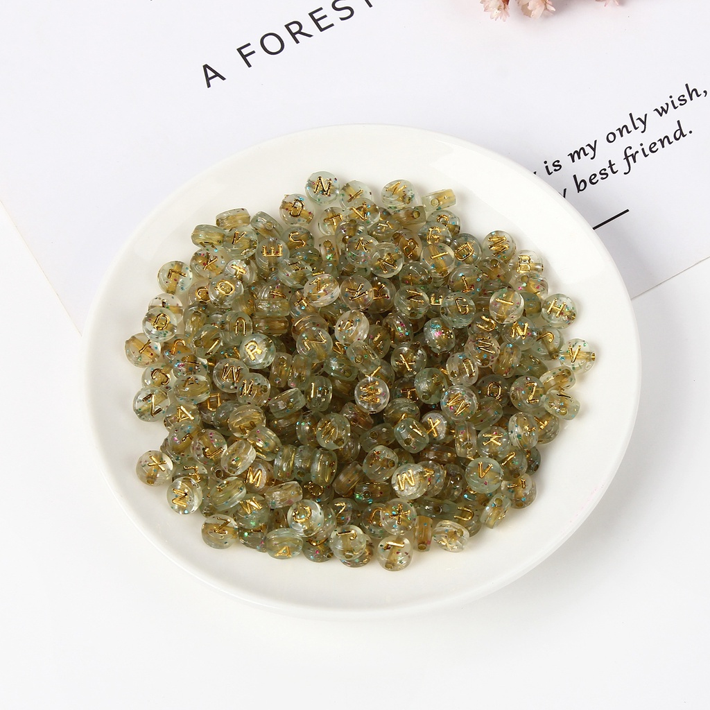 Set 100 Hạt Chữ Cái 4x7mm Làm Trang Sức Thủ Công