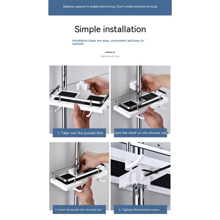 Khay Đựng Đồ Dùng Nhà Tắm / Vệ Sinh Không Cần Khoan Lỗ