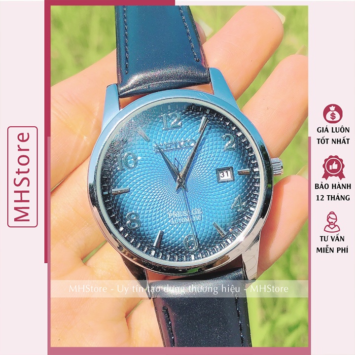 Đồng hồ nam Seko dây da cao cấp, mặt vân đẹp, thời trang đẹp giá rẻ sang trọng, lịch lãm [Tặng thêm pin]