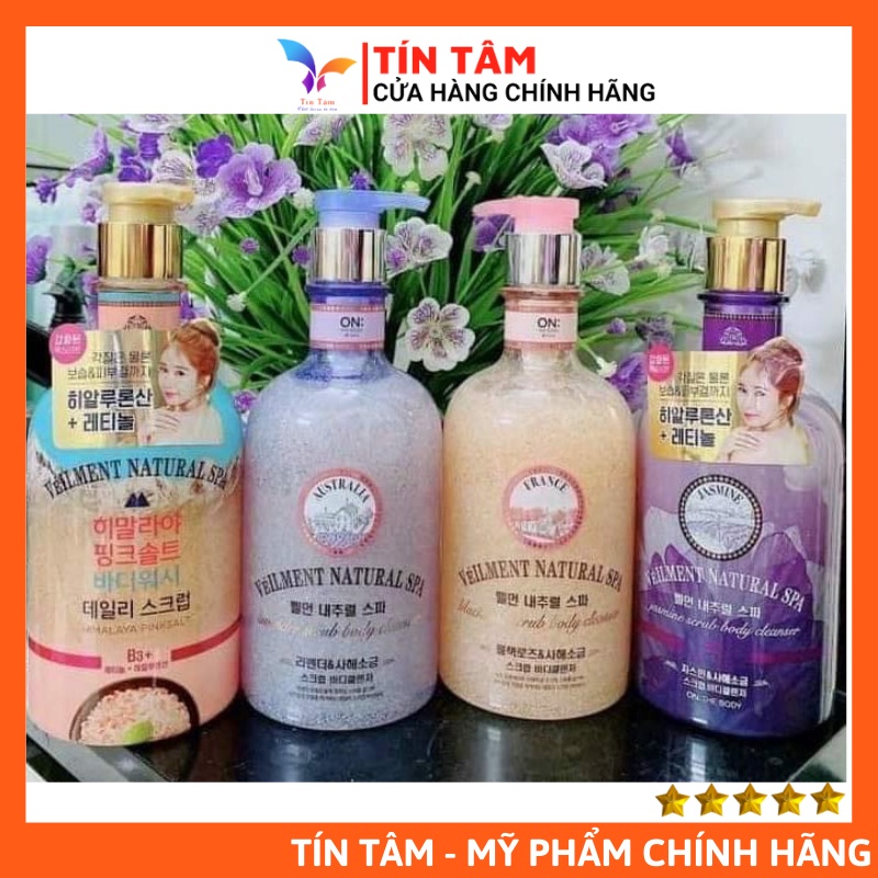 Sữa Tắm Hạt Tẩy Tế Bào Chết On The Body Veilment Natural Spa 600g Hàn Quốc