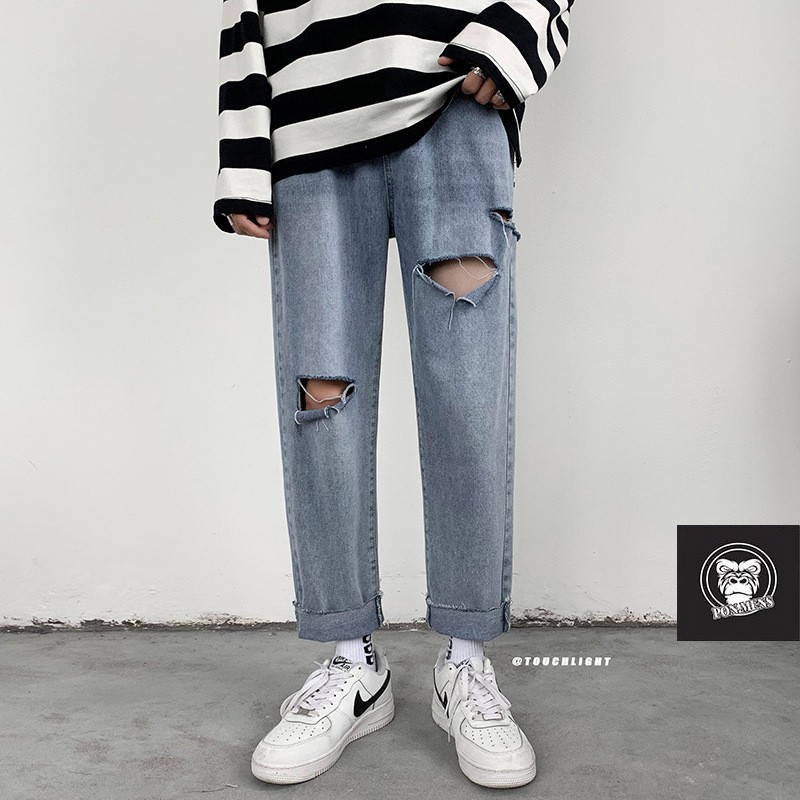 Quần jean baggy rách nam nữ mới k788 2021 Pon.mens