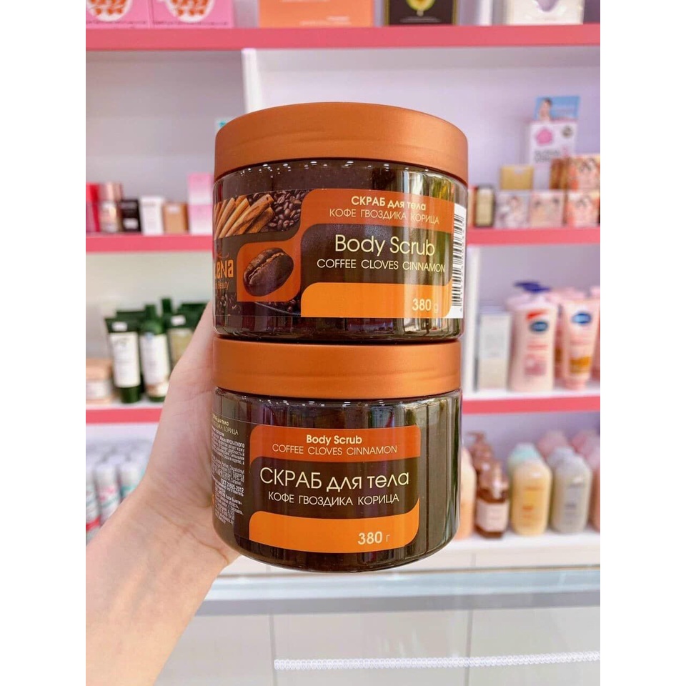 Tẩy da chết Quế hồi Nga 370ml - Tẩy da chết Quế hồi Bilena hỗ trợ giảm béo, săn chắc, đàn hồi da, giảm mụn cơ thể