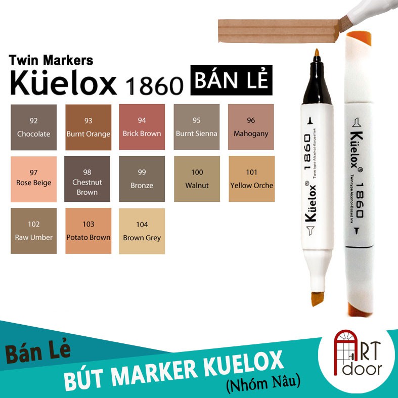 [ARTDOOR] Bút Marker KUELOX Lẻ (từ số 91-104)