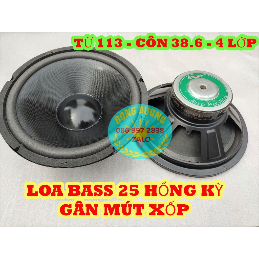 GIÁ 1 CHIẾC - LOA BASS 25 HỒNG KỲ TỪ 113 CÔN 38.6MM 4 LỚP GÂN MÚT XỐP - CỦ LOA 25 GIÁ RẺ