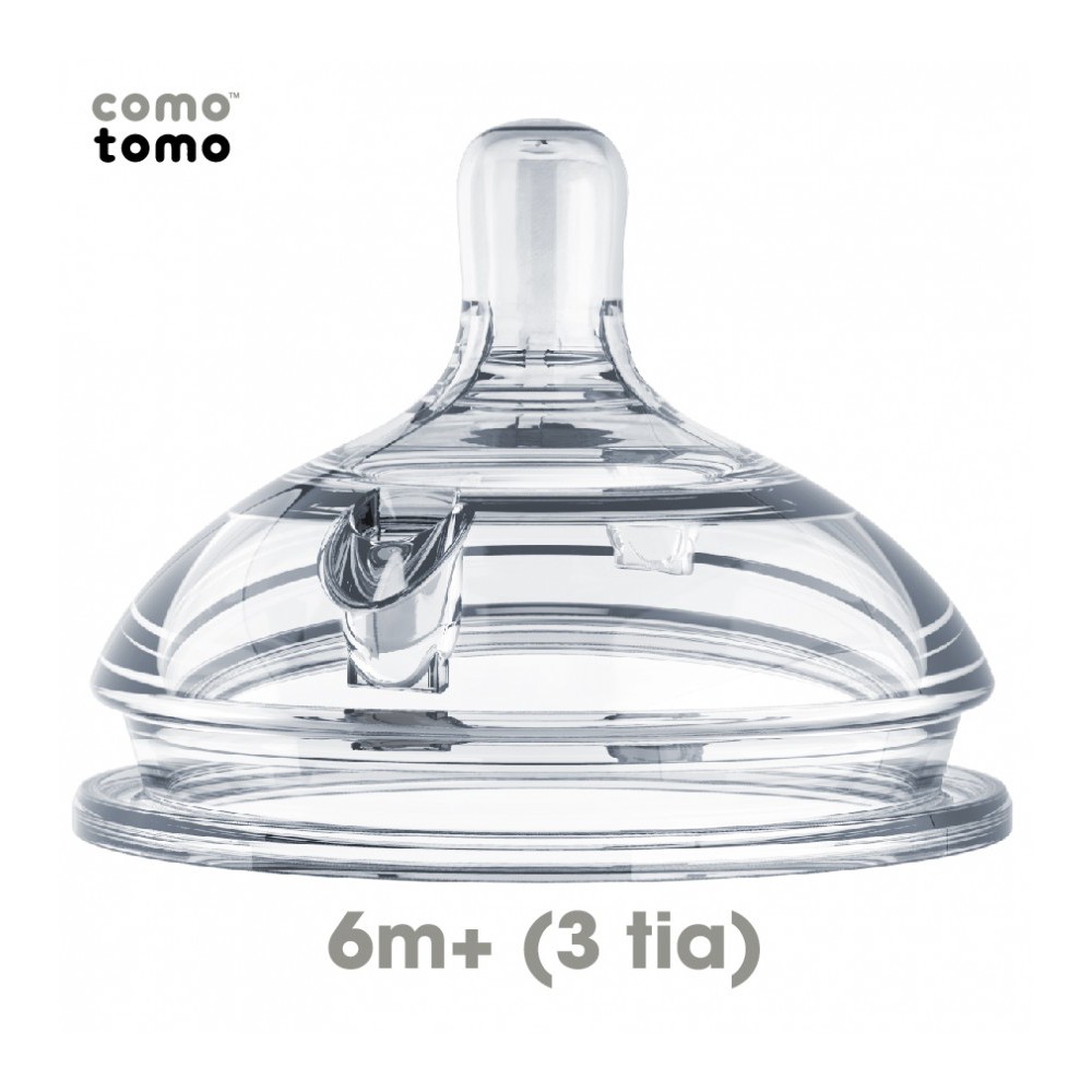 Núm Ti Silicone Comotomo 3 Tia Cho Bé 6+ Tháng (2 cái)