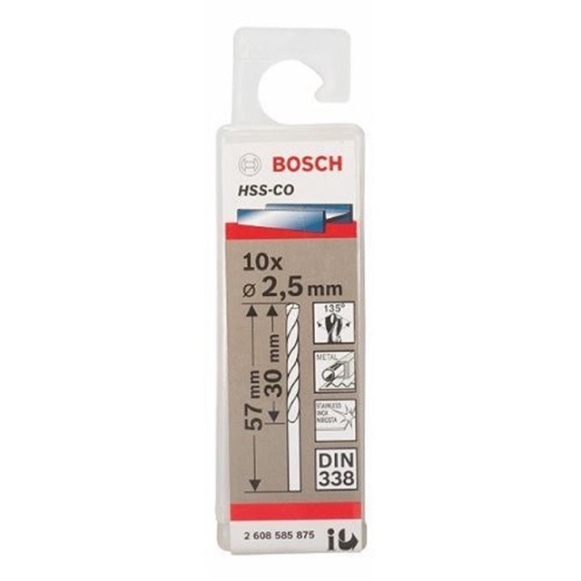 Mũi khoan sắt inox bosch $ 2.5 1 hộp 10 mũi