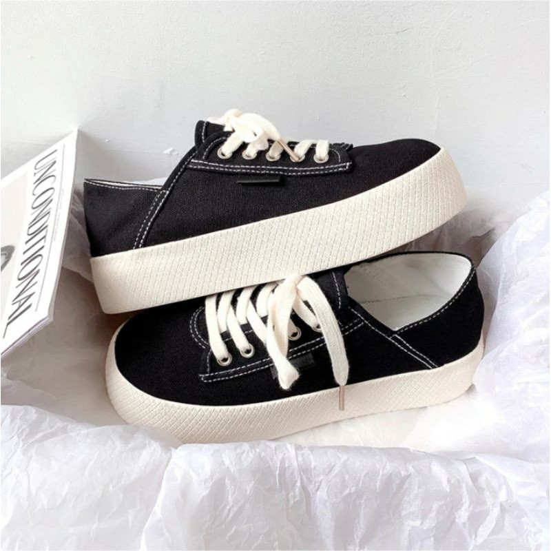 6:30PM Order Mã 006 Giày sneaker ulzzang đế cao dáng bánh mì đạp gót