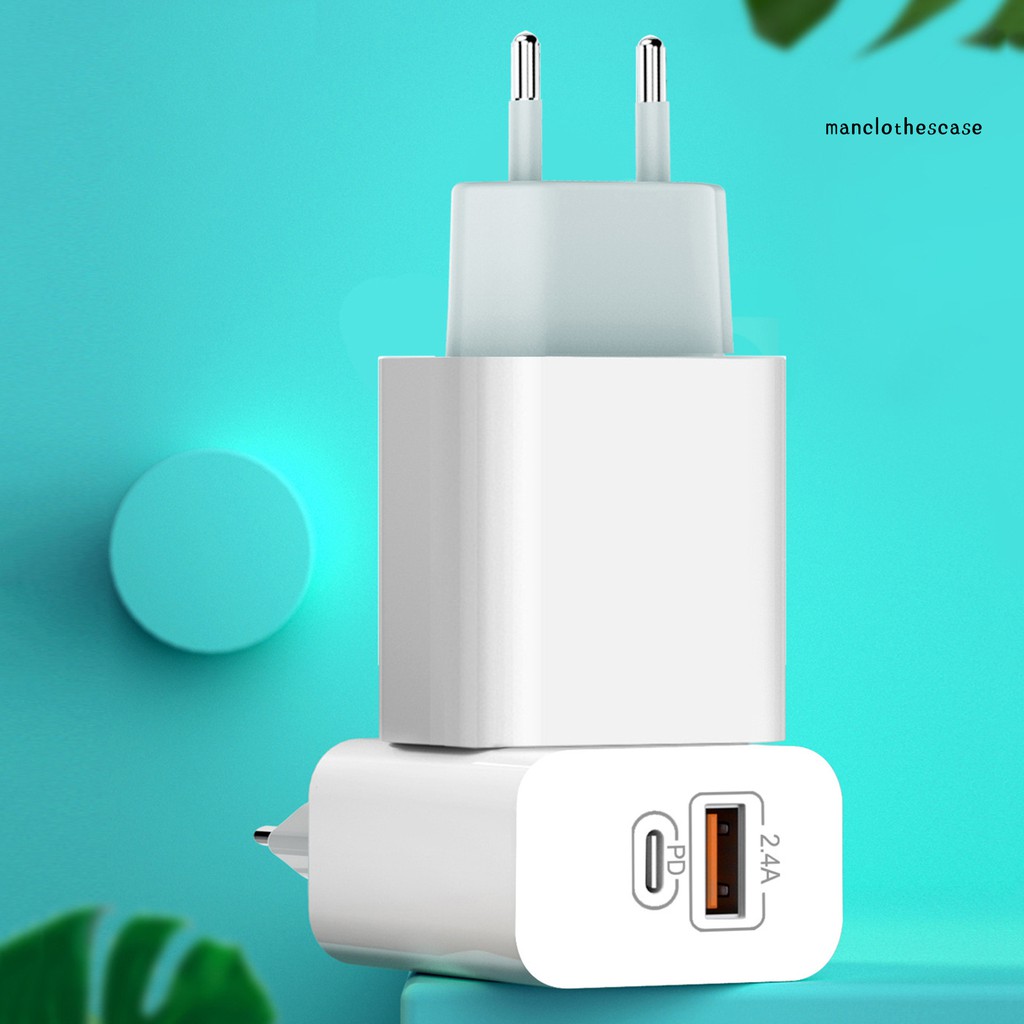 Củ Sạc Nhanh Mini Pd 18w 2 Cổng Usb Cho Điện Thoại
