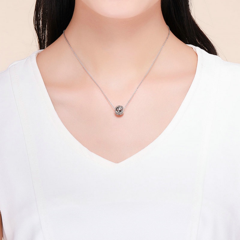 Bamoer Hạt Charm Bạc 925 Đính Hạt chữ cái A~Z Cho Tự Làm Vòng Tay Vòng Cổ Trang Sức Phụ Kiện