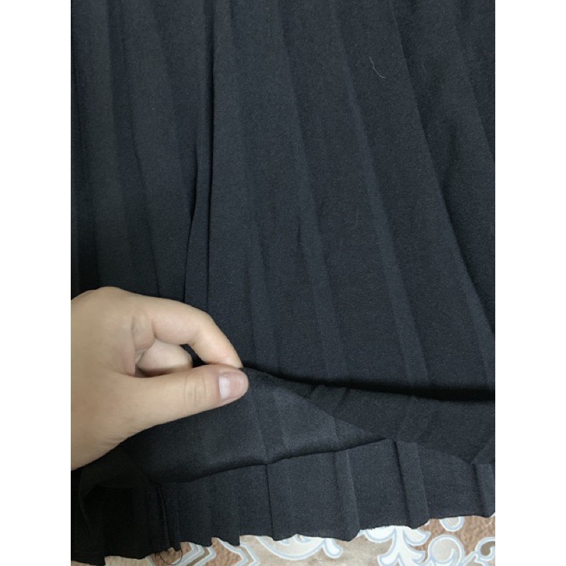 Chân váy xếp ly dài #65cm chân váy midi freesize