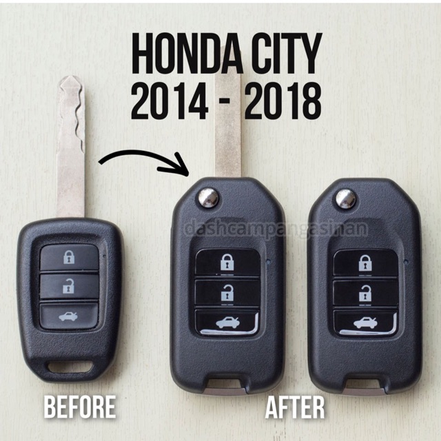 Vỏ Độ Chìa Khoá Gập Honda City 3 Nút