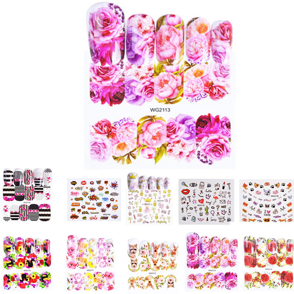 [Hàng mới về] Miếng dán trang trí móng tay nghệ thuật họa tiết đa dạng thời trang
