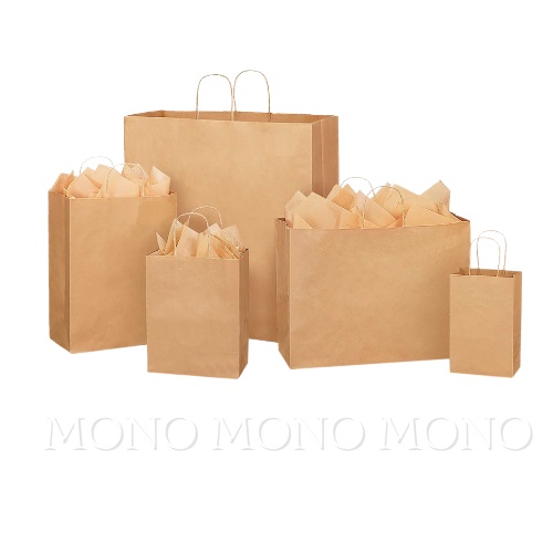 Set 3 Túi Giấy Kraft Đựng Quà Tặng - Nhiều Kích Cỡ - Túi Giấy Môi Trường Đựng Thực Phẩm, Mono Boutique