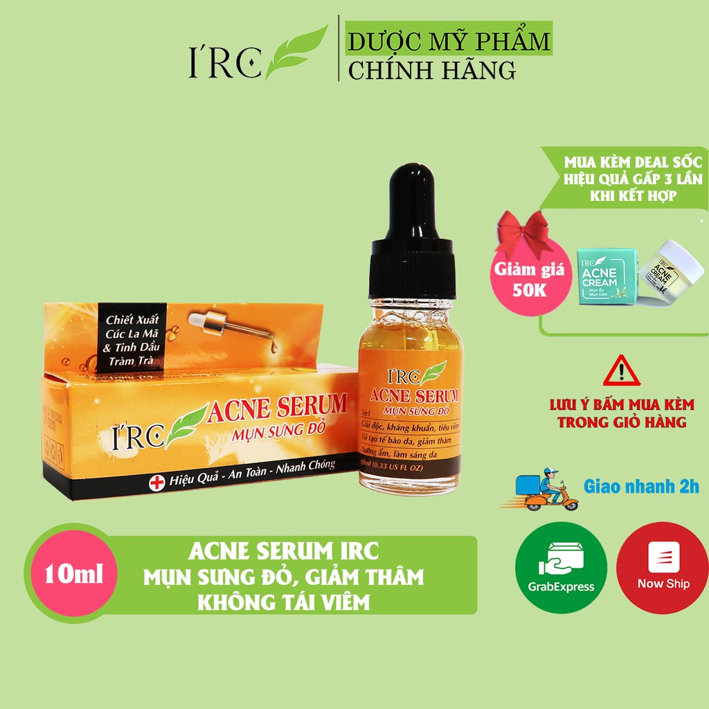 Serum mụn sưng đỏ IRC giảm thâm và tái tạo da, tiêu viêm không tái lại mụn, dưỡng ẩm và làm sáng da
