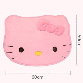 Thảm nỉ lông hình mặt Hello Kitty hồng