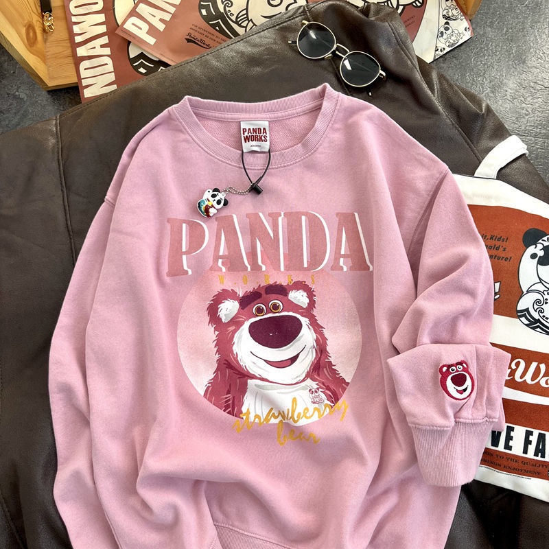 Áo sweater Cổ Tròn Dáng Rộng In Họa Tiết Dâu Tây Phong Cách Hàn Quốc Thời Trang Thu Đông Mới