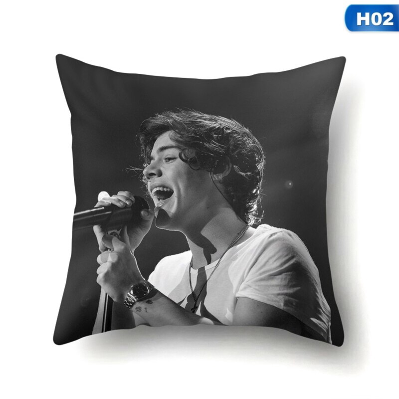 Vỏ Gối Cotton 45x45cm In Họa Tiết Phong Cách Harry Styles Độc Đáo Trang Trí Nhà Cửa / Xe Hơi Ốp