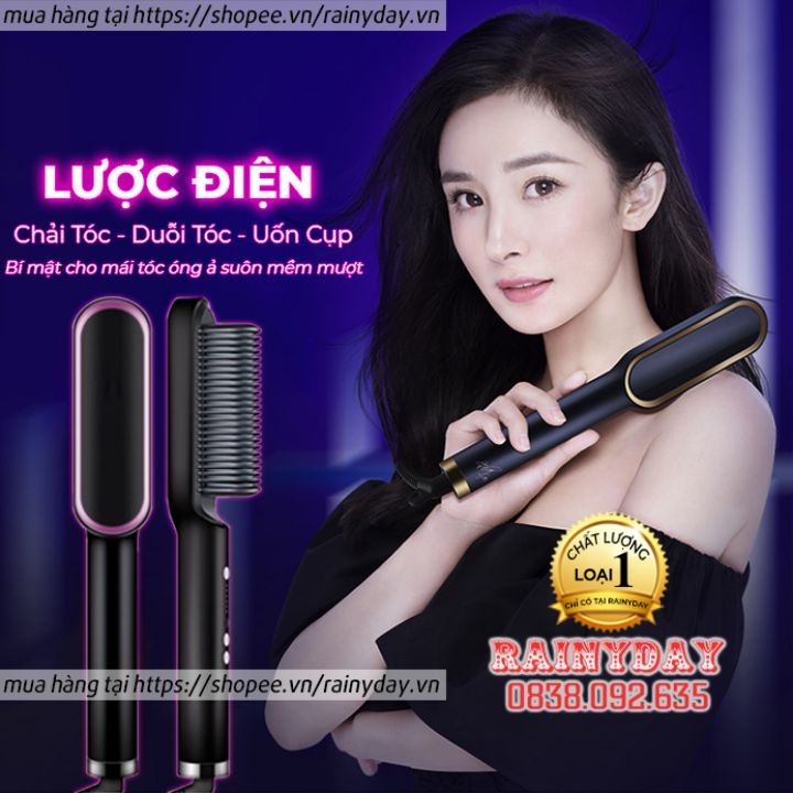 Lược điện chải tóc máy uốn tóc chải thẳng tóc duỗi cụp tóc tạo kiểu siêu tốc chuyên nghiệp