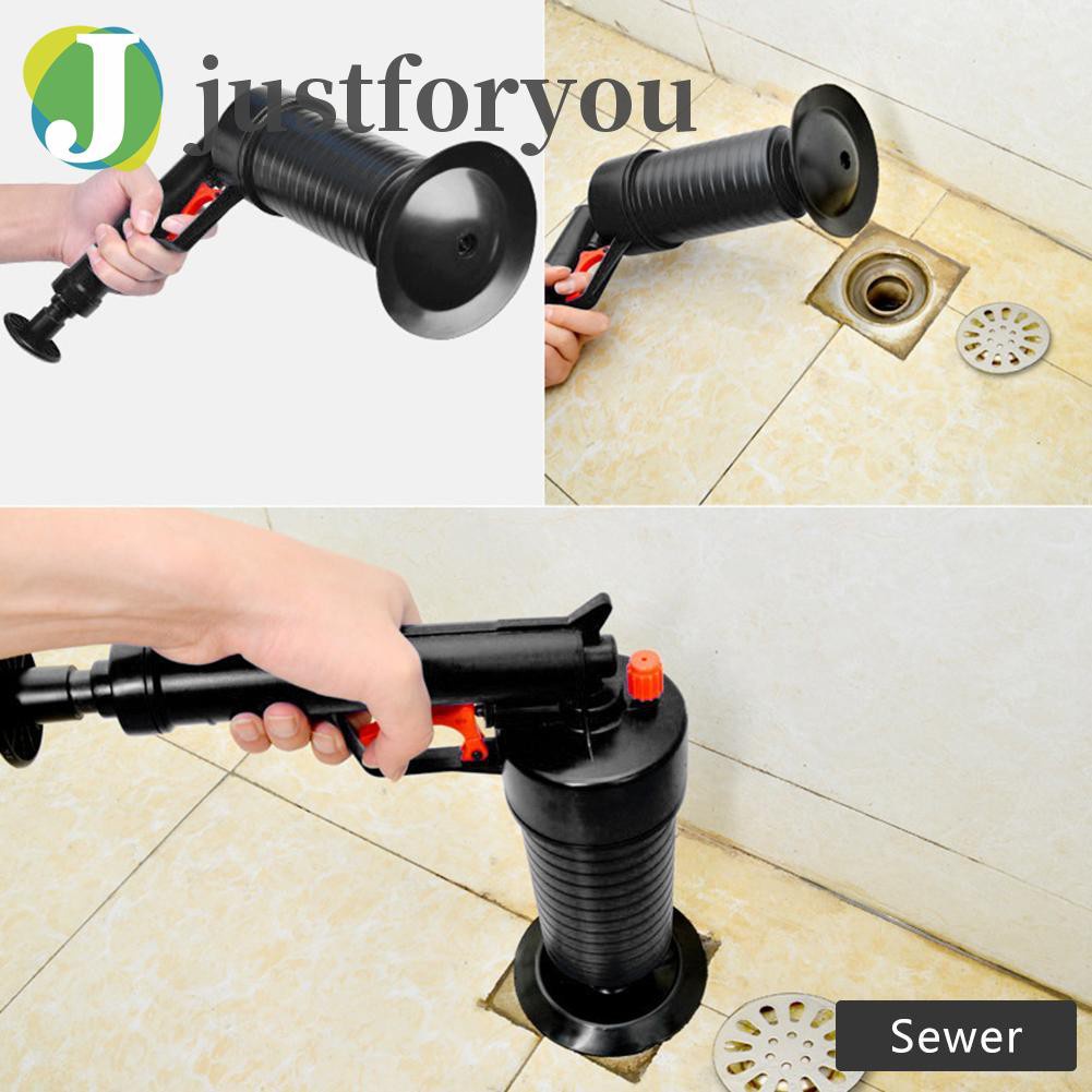 Justforyou2 Toilet Dredge Plug Air Power Pump Bathroom Drain Cleaner Sink Pipe Plunger