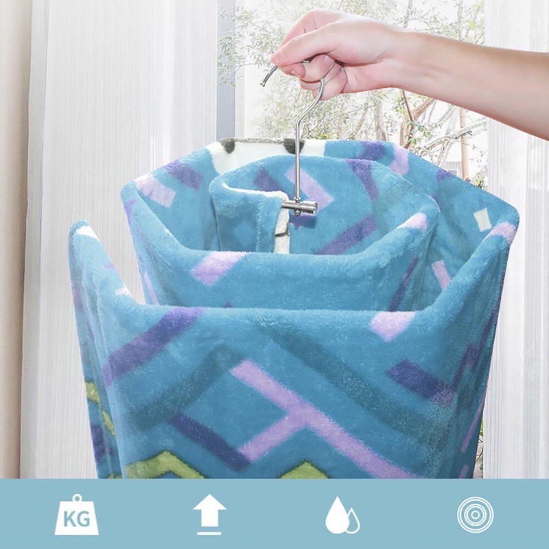 Móc phơi chăn tiện lợi dang xoắn bằng inox không rỉ chịu trọng tải 10kg 88191