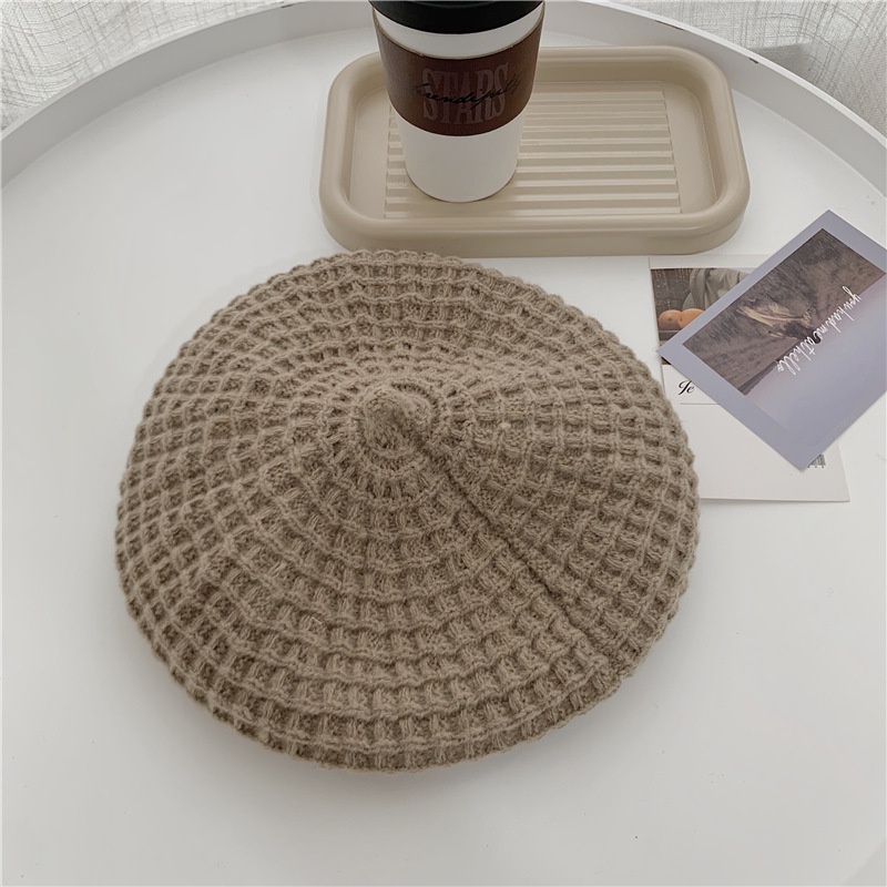 Mũ beret len màu sắc ngọt ngào phong cách retro dành cho nữ