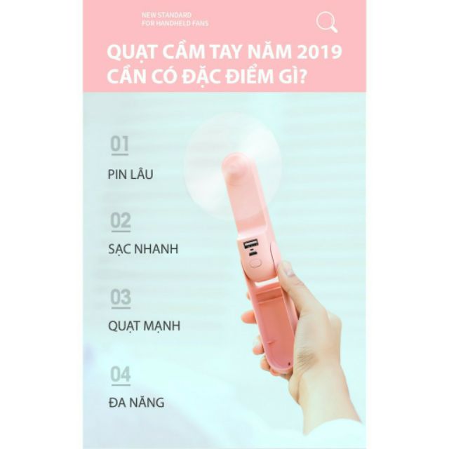 QUẠT SẠC MINI CẦM TAY TAI GẤU