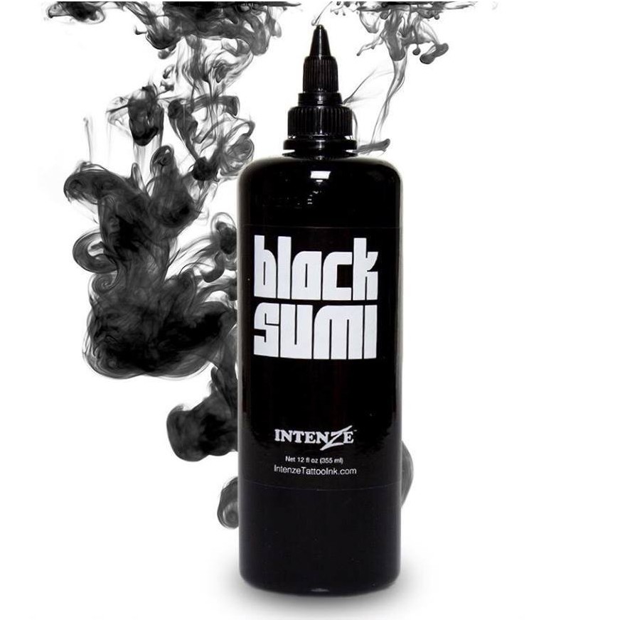 Mực xăm đen tattoo Black Sumi, Mực xăm hình chính hãng USA Black Sumi 12oz