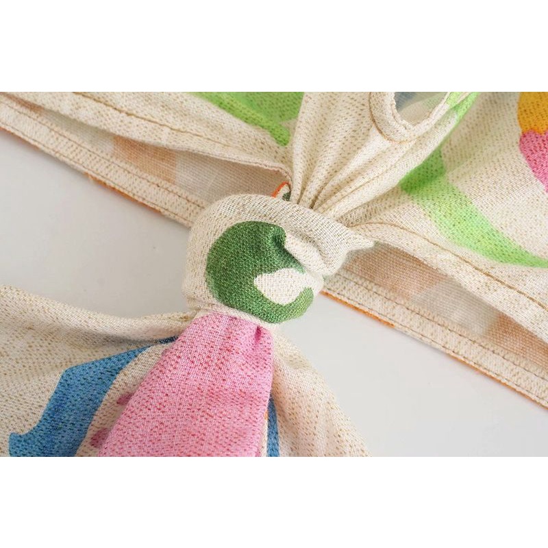 ĐẦM XOẮN EO VẢI LINEN HỌA TIẾT HÀNG XUẤT XỊN ZR 2021