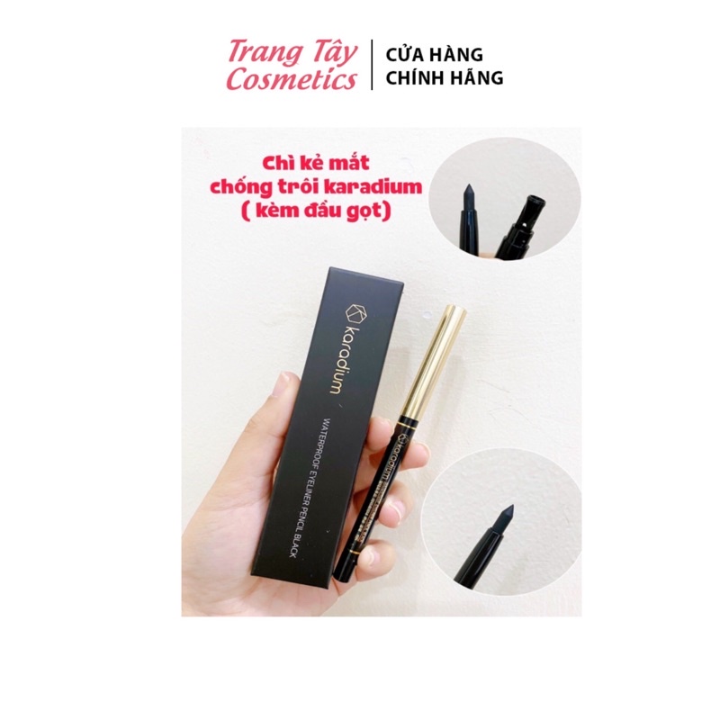 Chì Kẻ Mắt Karadium Waterproof EyeLiner Pencil Black - Vỏ Màu Vàng