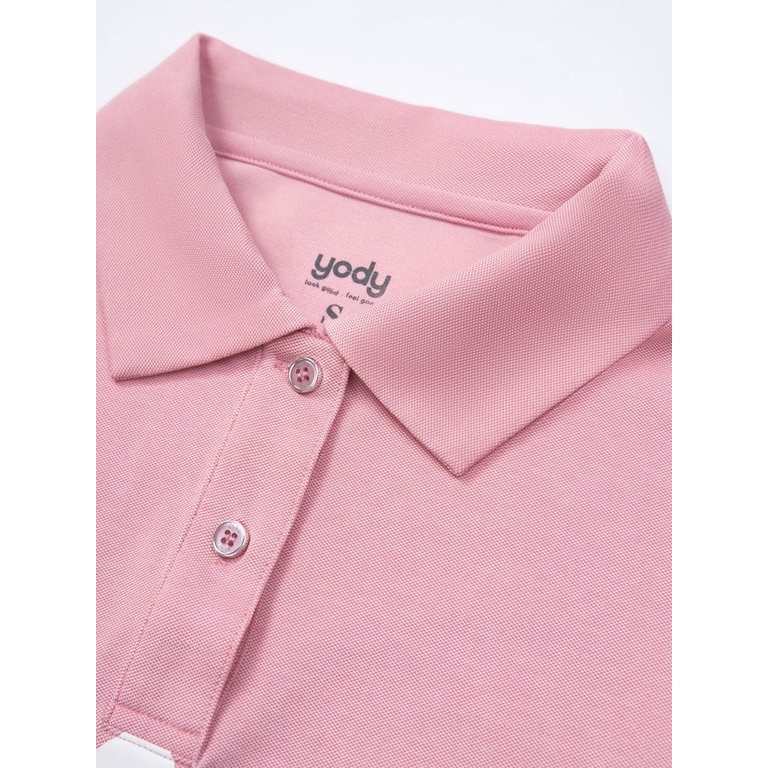Áo Polo Nữ YODY Pique Mắt Chim croptop, Áo Cộc Tay In Hình SKU APN5054