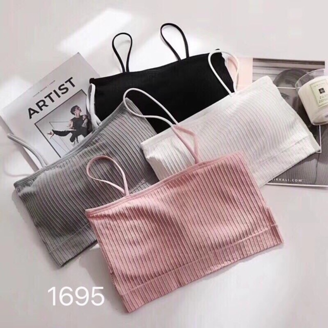 [Ảnh thật]Bra quây 2 dây cotton tăm mặc kèm sooc, blazer, sơ mi, vest,... siêu chất