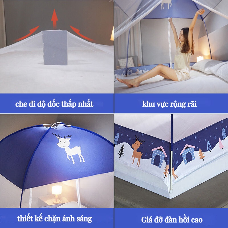 Màn Chụp Tự Bung Gấp Gọn Tiện Dụng Cao Cấp, Mẫu mùng chụp tự bung màn chụp 1m2/1m5/1m8