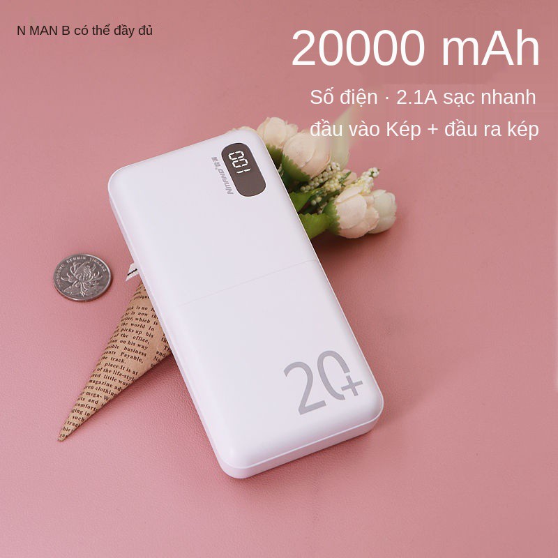 Pin sạc dự phòng mini di động sinh viên dung lượng cao 20000 mAh chính hãng Nguồn điện phù hợp cho Apple OP Huawei