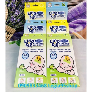 Miếng dán giúp hạ sốt nhanh cho bé - Combo 6 miếng dán hạ sốt Lico Kid - Hạ sốt, làm mát dịu trong suốt 10 tiếng