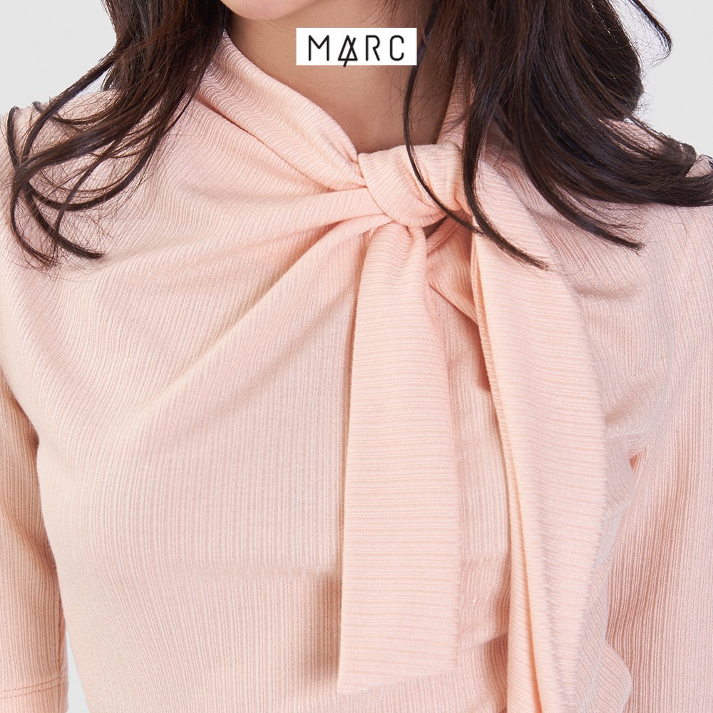 Áo thun nữ MARC FASHION gân cột dây cổ cách điệu TRTH0311