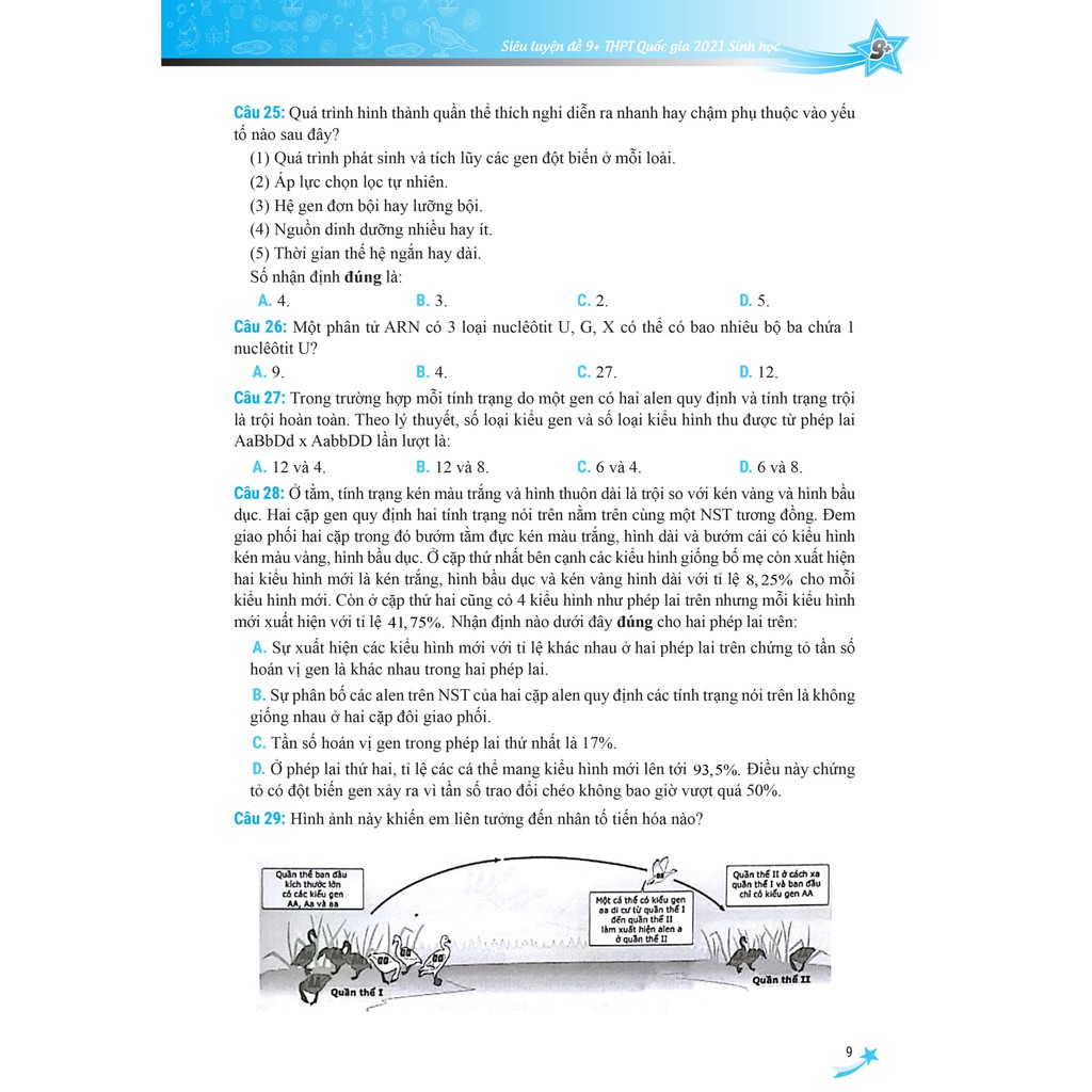 Sách - Mega 2021 - Siêu luyện đề 9+ THPT Quốc gia 2021 SINH HỌC | BigBuy360 - bigbuy360.vn