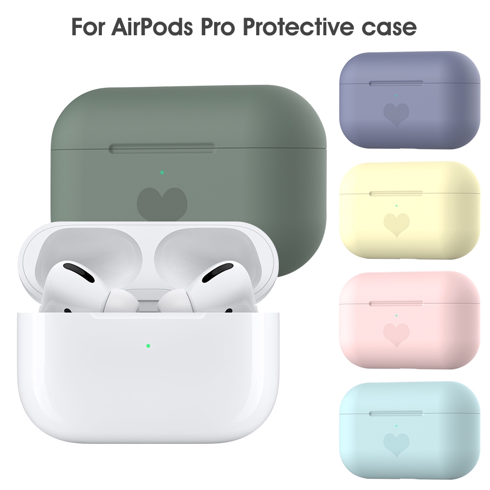 Vỏ bọc hộp sạc tai nghe Apple Airpods Pro bluetooth dẻo chống sốc in họa tiết trái tim